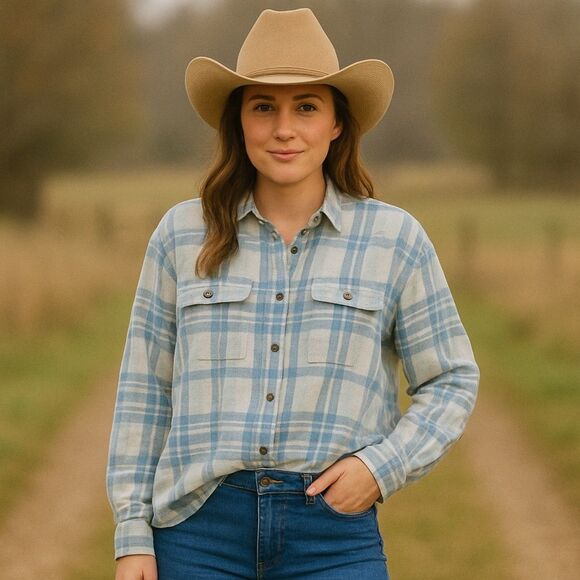 George Men’s Flannel Button-Up Shirt - Picture 1 of 7